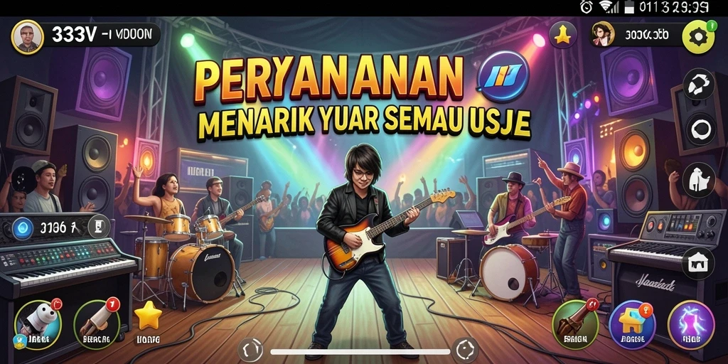 Tampilan gameplay 333V dengan alunan musik yang mengasyikkan.