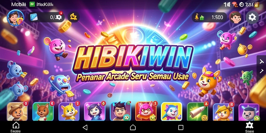 Screenshot gameplay HIBIKIWIN yang menampilkan aksi seru dalam permainan arcade.