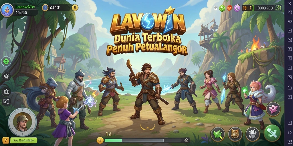 Screenshot LAVOWIN menampilkan pemain menjelajahi dunia terbuka yang indah.