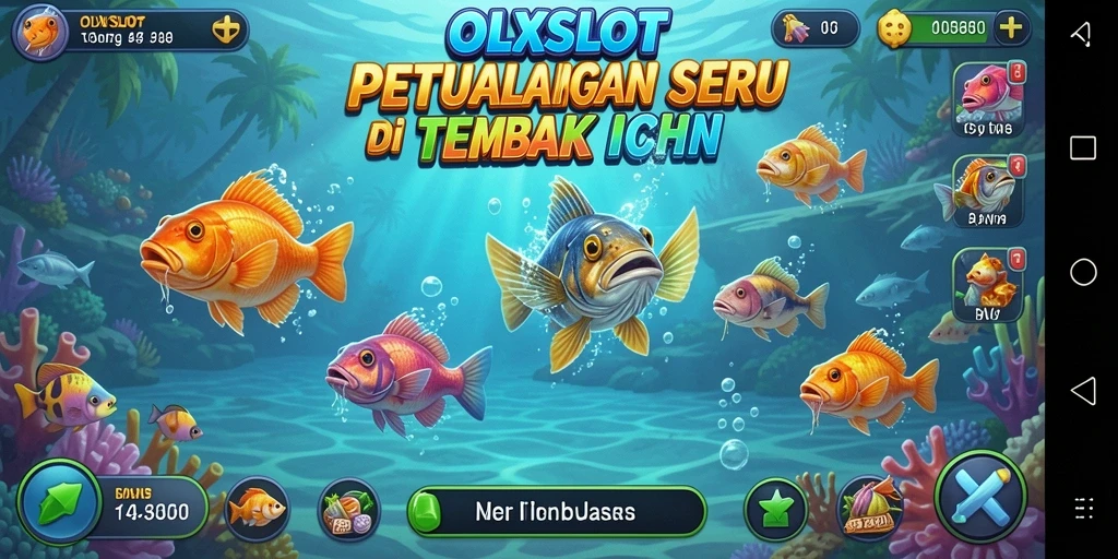 Screenshot OLXSLOT menampilkan aksi menembak ikan yang seru.