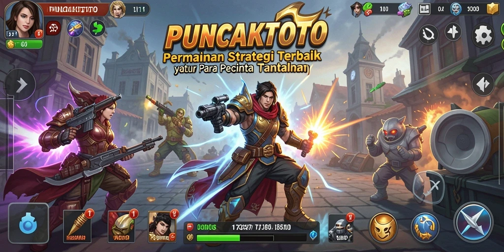 Tampilan gameplay PUNCAKTOTO dengan pertempuran strategis yang mendebarkan.