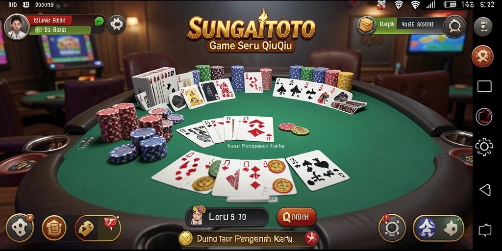 Tangkapan layar utama SUNGAITOTO menampilkan ketegangan permainan QiuQiu.
