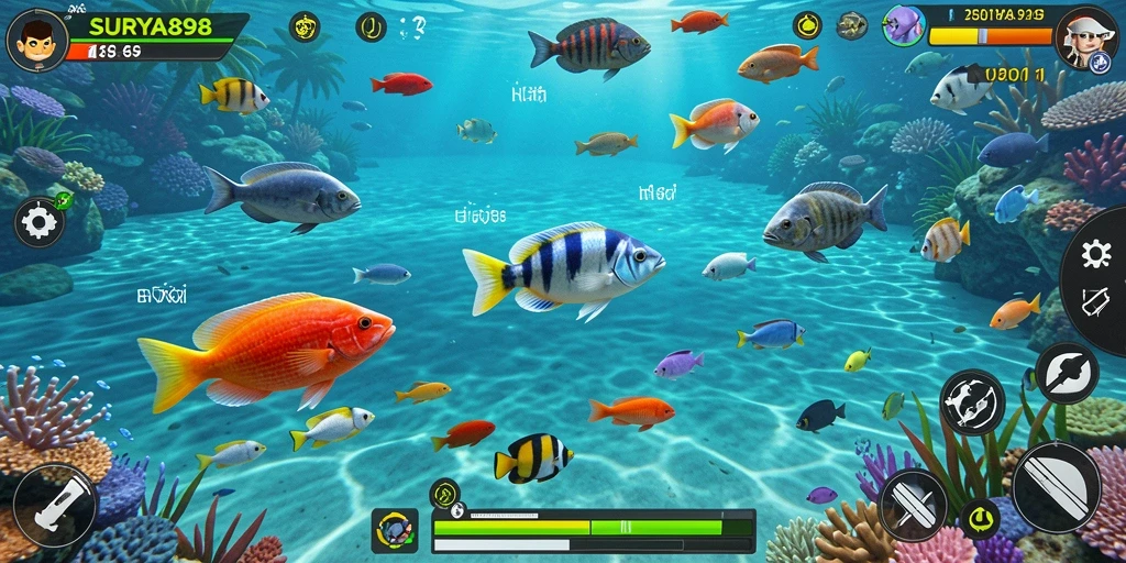Tampilan menarik dari gameplay Tembak Ikan SURYA898.